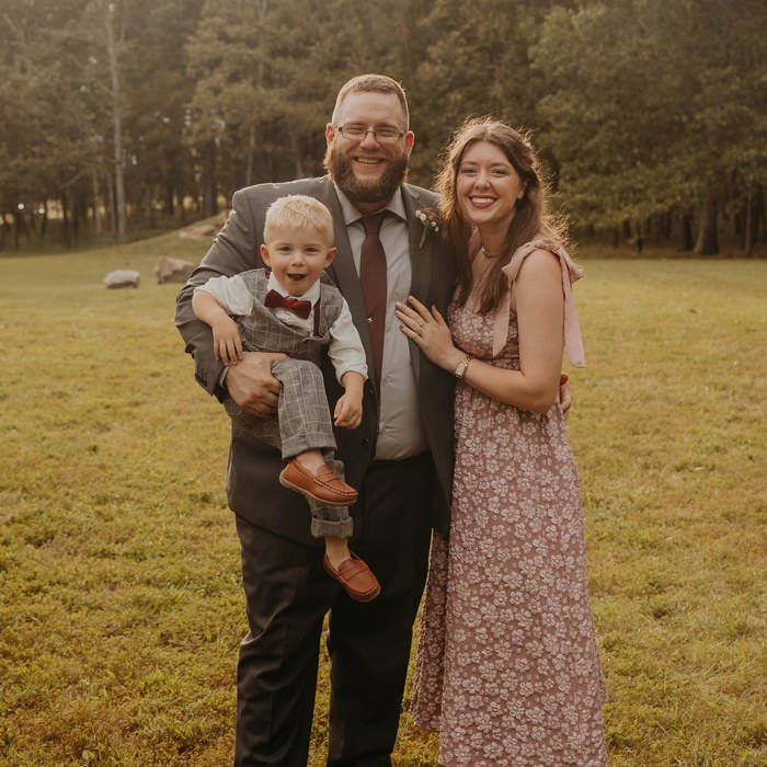 Jake Marcum with his wife Jessica and son Thomas